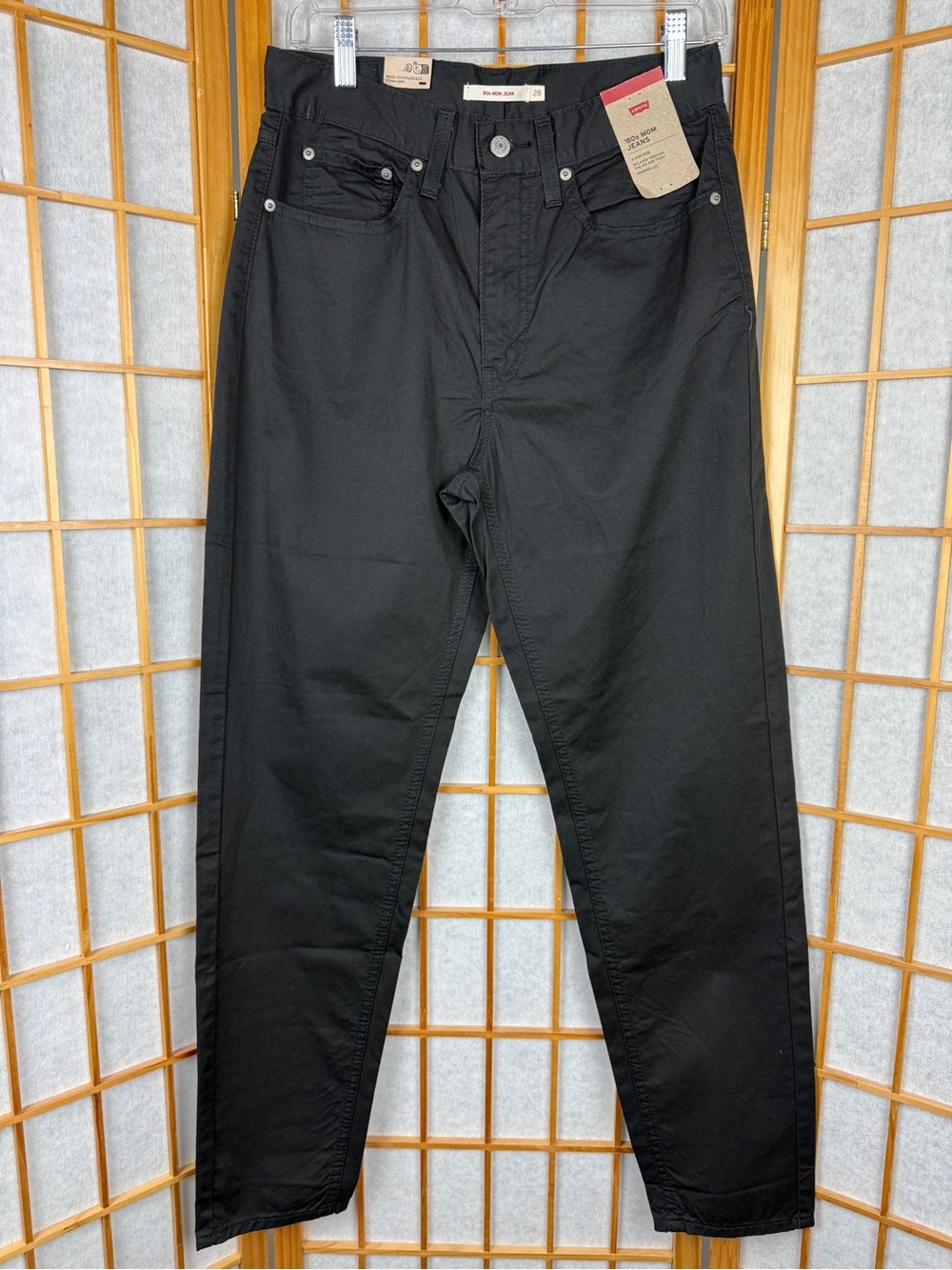Levi's NWT '80s Mom Jeans Style Black 100% Cotton Twill Pants W28 L30